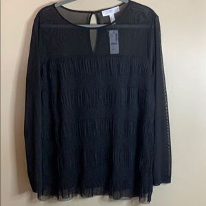 Addition Elle Black Sheer Top BNWT
